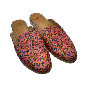 Rollie Nation Derby Mule Women’s 40 EU / US 9 Fuchsia Leopard Slide-On Leather